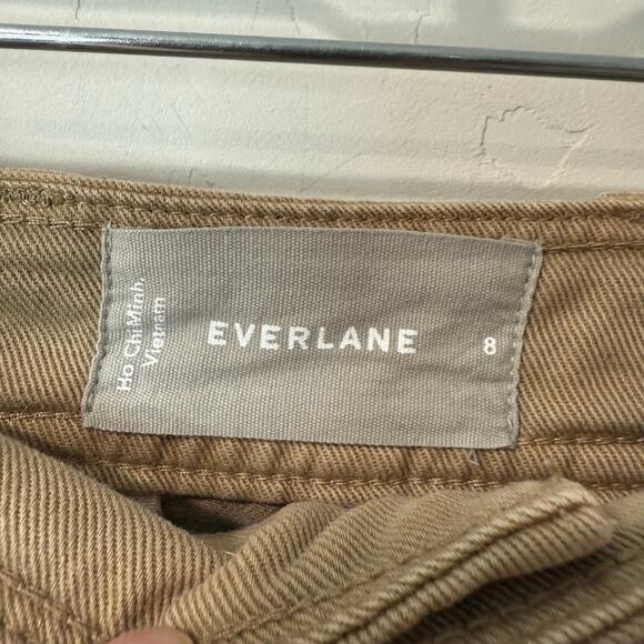 Everlane Women's The Chino Pant Buttersoft Tan Khaki 8 Curved Leg Barrel - Picture 7 of 9